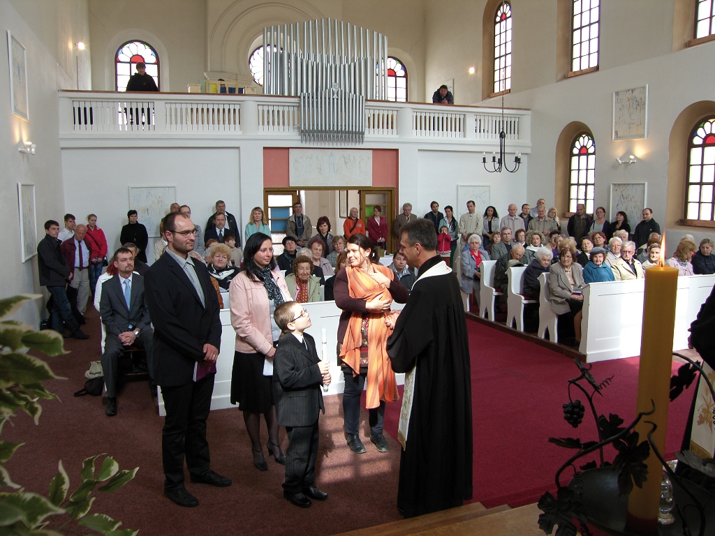 Křestní slavnost ve vyškovské synagoze.