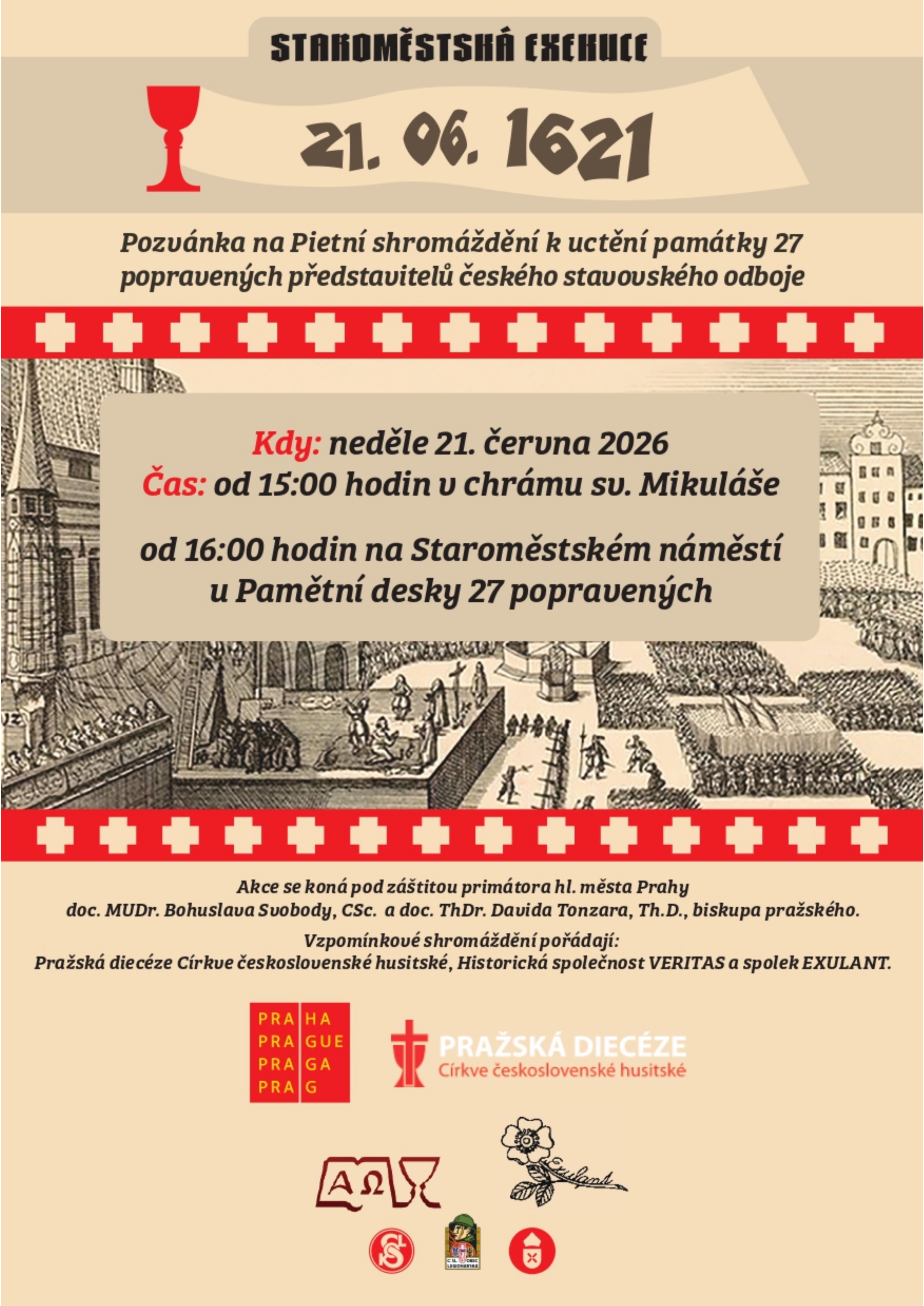 Pozvánka staromětská exekuce 1621 popiska