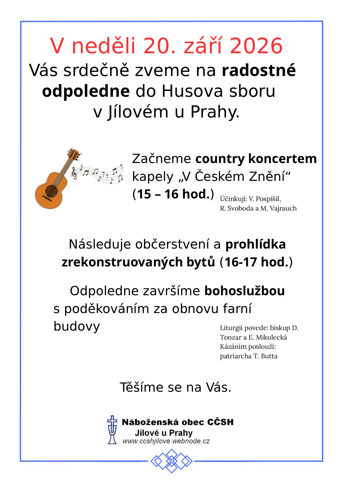 otevření bytů Jílové CČSH