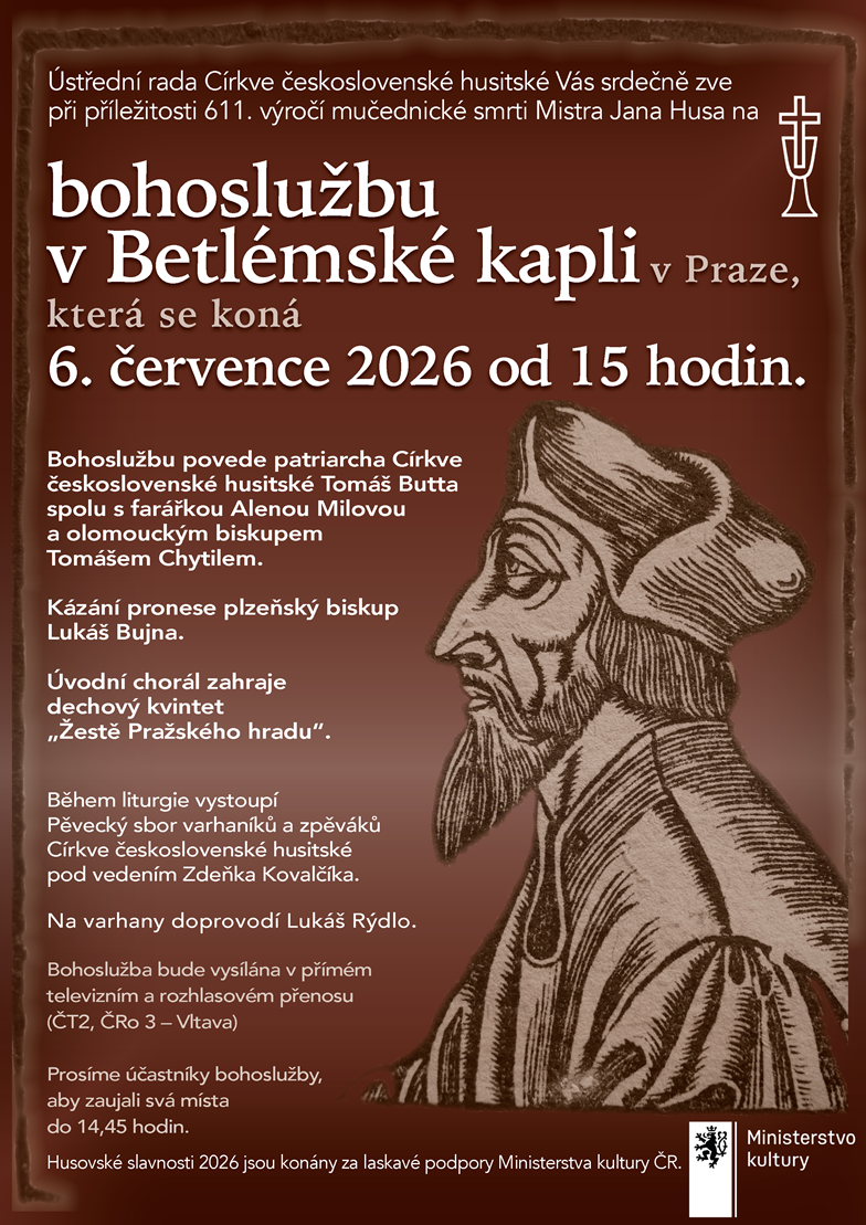 Bohoslužba v Betlémské kapli 2026 plakát